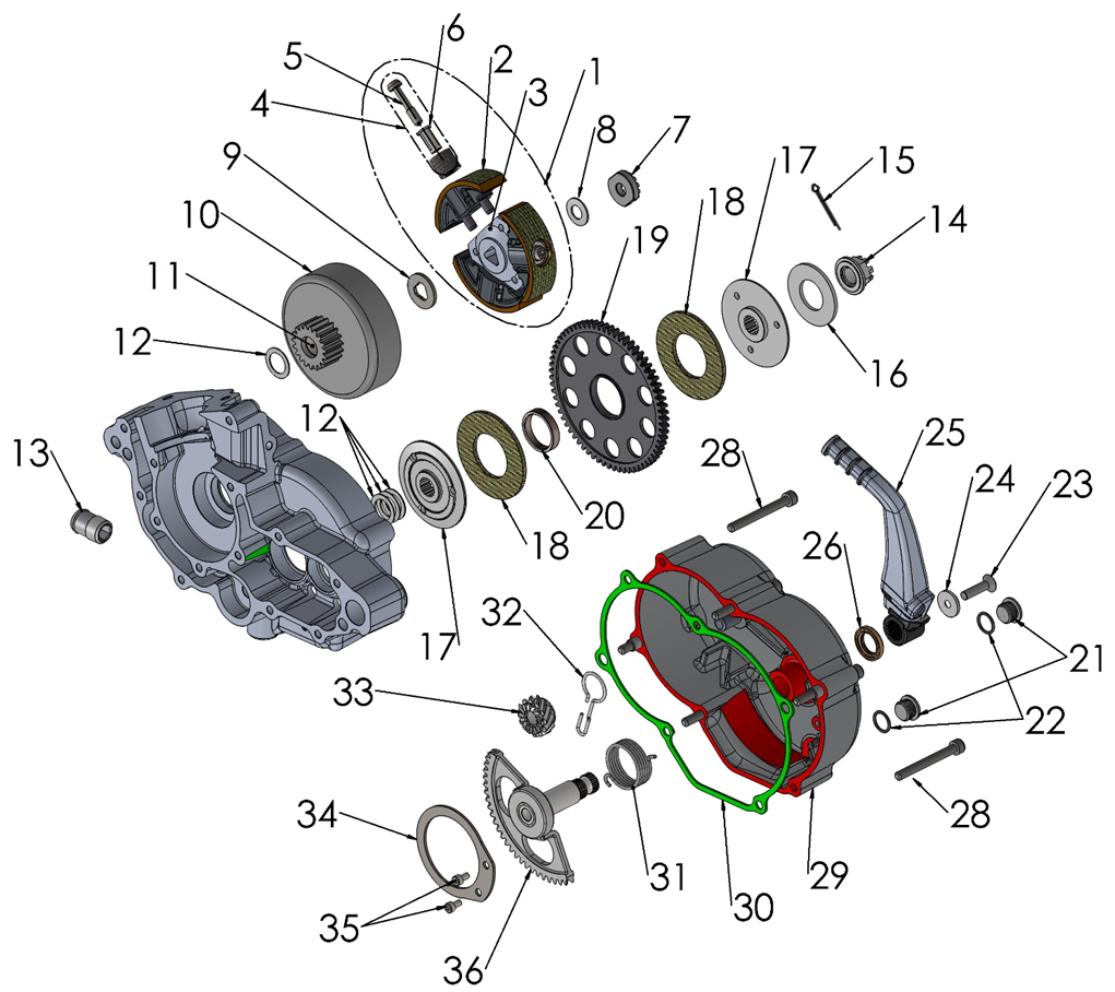 2025 Cobra CX50 JR - CLUTCH & KICK LEVER