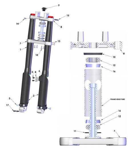 2019 Cobra CX50 P3 - FORKS & TRIPLE CLAMPS