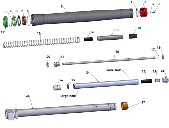 2017 Cobra CX50 P3 - FORKS - LEG ASSEMBLY