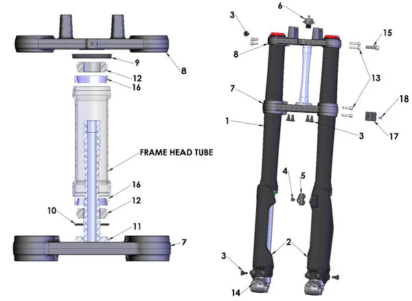 2022-2024 COBRA CX65 - FORKS & TRIPLE CLAMPS