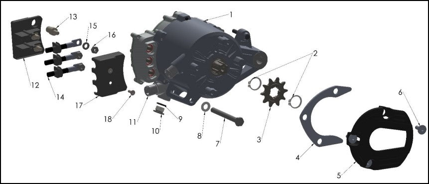 2024 Cobra CX5e - MOTOR - EXTERNAL - SPROCKET SIDE