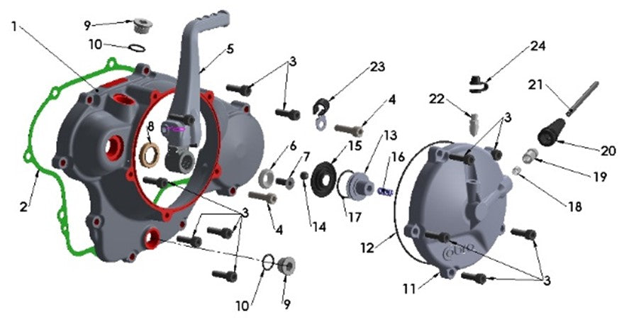 2026 Cobra CX65 - ENGINE - CLUTCH & KICK COVER