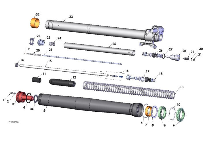 2026 Cobra CX65 - FORK - LEG ASSEMBLY - BRAKE SIDE