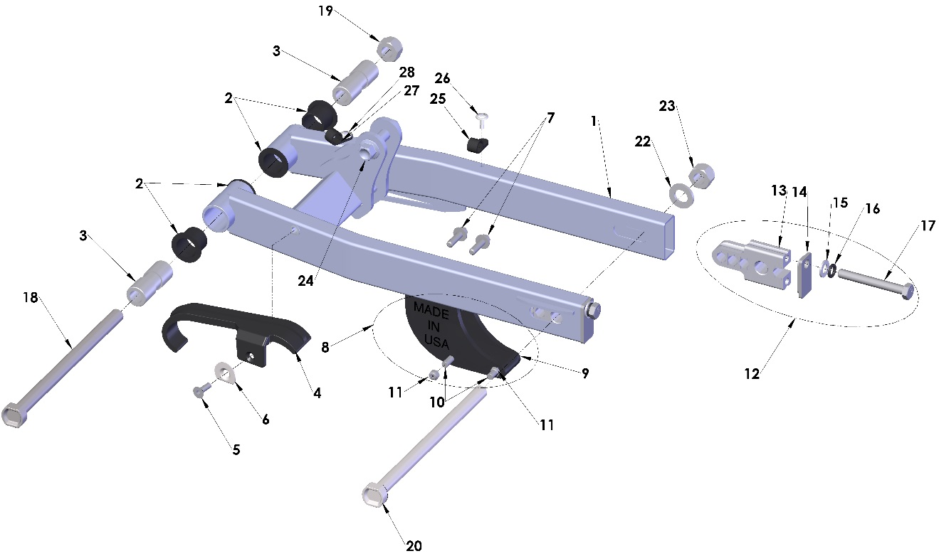 2017 Cobra CX50 JR - SWINGARM ASSEMBLY