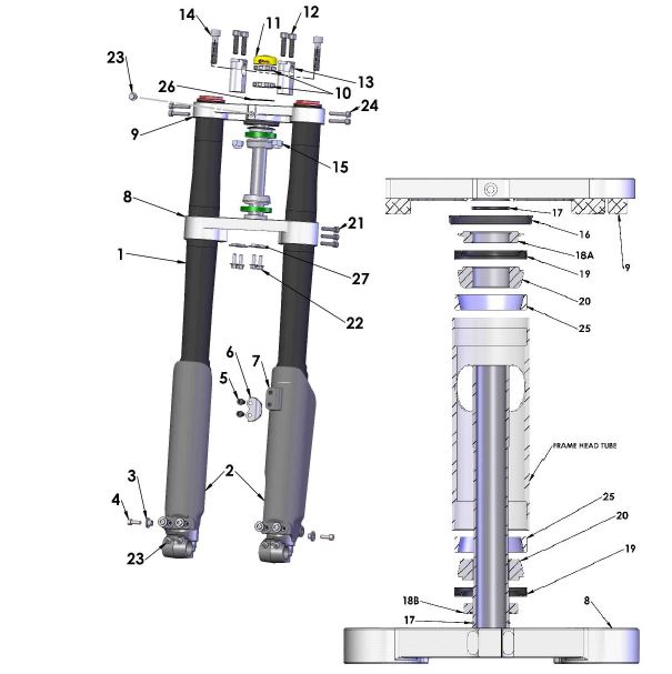2017 Cobra CX65 - FORKS & TRIPLE CLAMPS