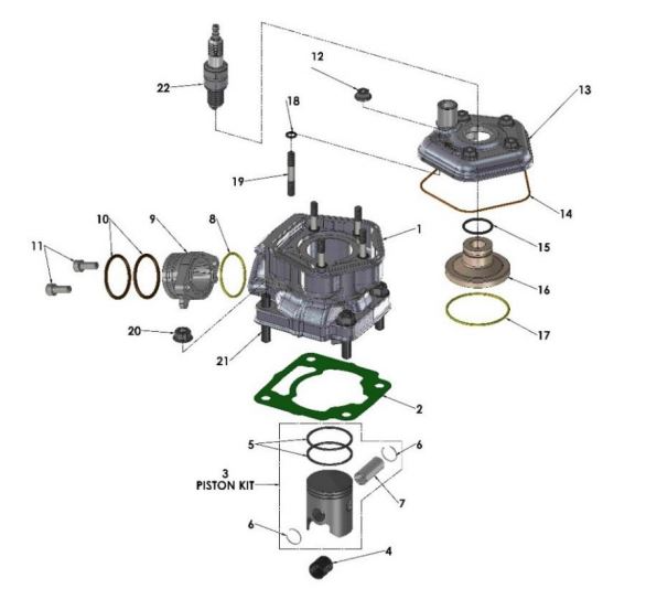 2020 Cobra CX50 JR - ENGINE - TOP END