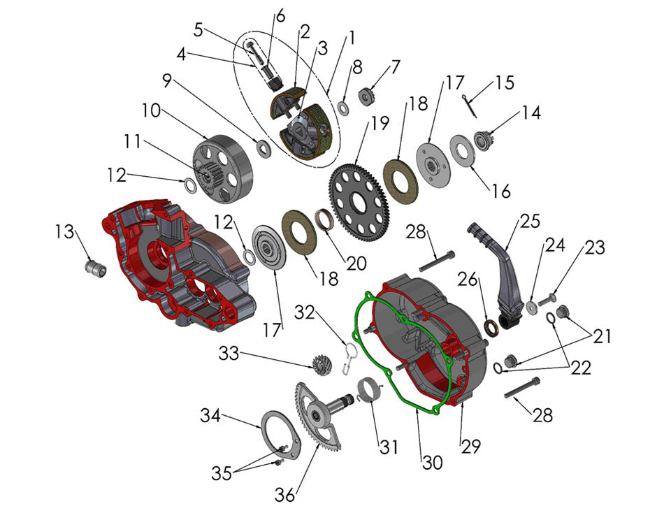 2022 Cobra CX50 JR - ENGINE - CLUTCH & KICK LEVER