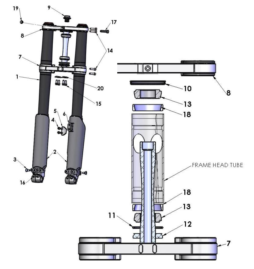 2018 Cobra CX65 - FORKS & TRIPLE CLAMPS