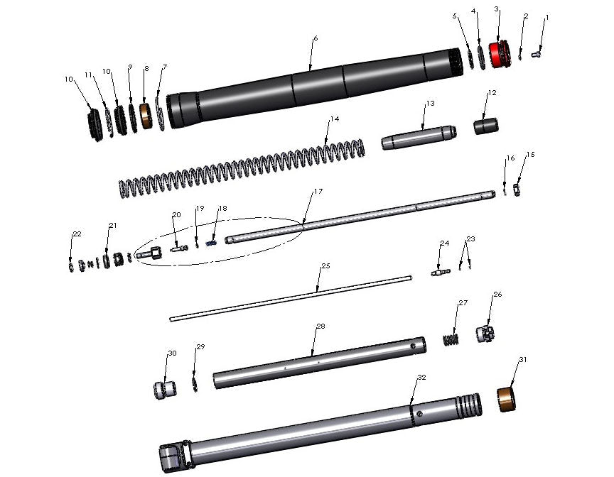 2017 Cobra CX50 FWE - FORKS - LEG ASSEMBLY - NON-BRAKE SIDE