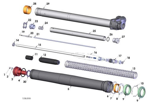 2021 Cobra CX65 - FORKS - LEG ASSEMBLY - NON-BRAKE SIDE