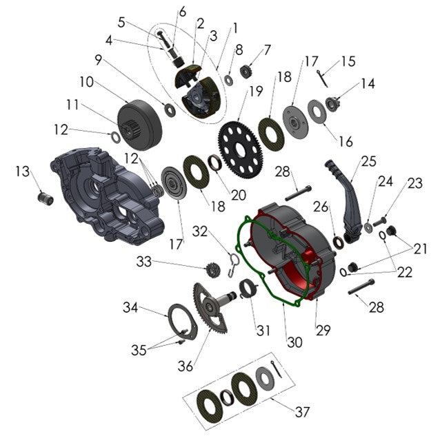 2023 Cobra CX50 SRx KING - ENGINE - CLUTCH & KICK LEVER