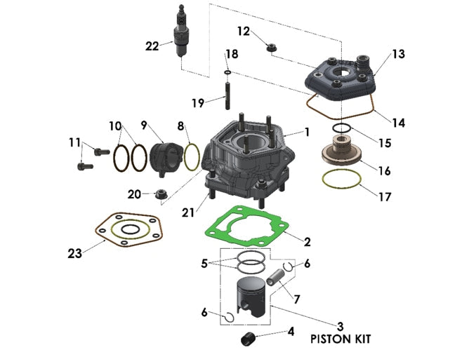 2023-2025 COBRA CX50 - ENGINE TOP END (KING)