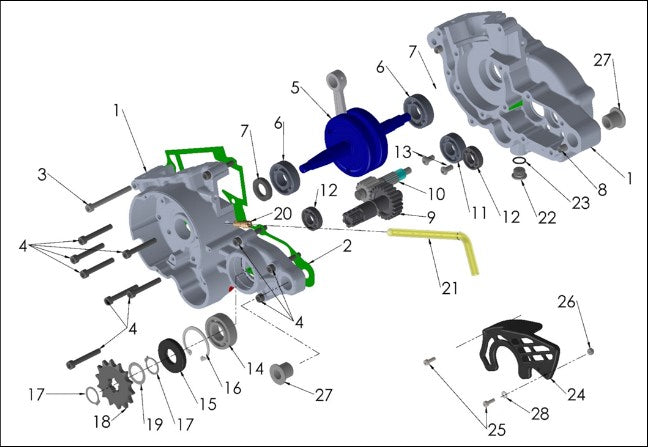 2025 Cobra CX50 JR - CRANKSHAFT & TRANSMISSION