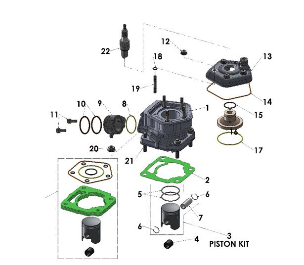 2021 Cobra CX50 SRx KING - ENGINE - TOP END