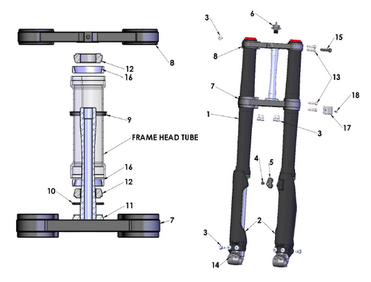 2023 Cobra CX65 - FORKS & TRIPLE CLAMPS
