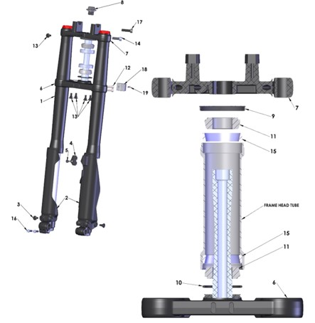 2022 Cobra CX50 SRx King - FORKS & TRIPLE CLAMPS