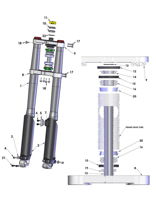 2018 Cobra CX50 KING - FORKS & TRIPLE CLAMPS