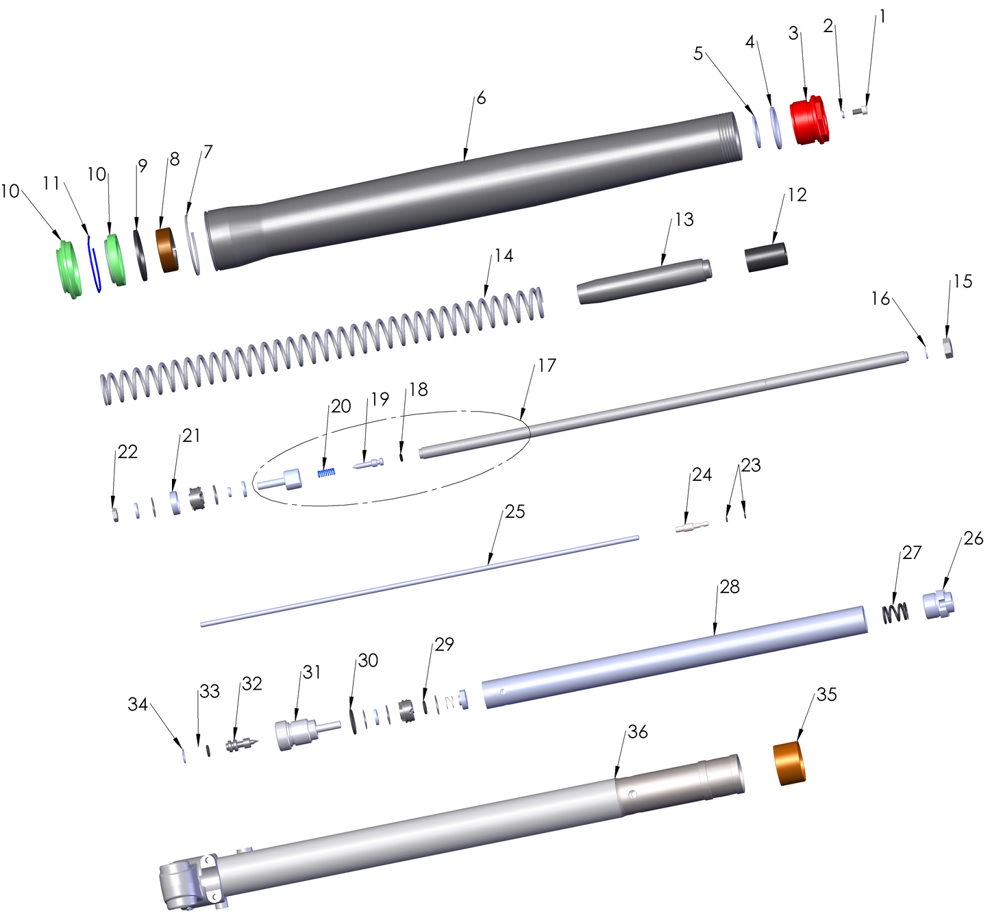 2018 Cobra CX50 KING - FORKS - LEG ASSEMBLY - BRAKE SIDE