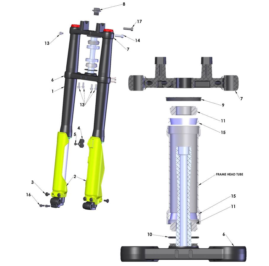 2021 Cobra CX50 SRx FWE - FORKS & TRIPLE CLAMPS