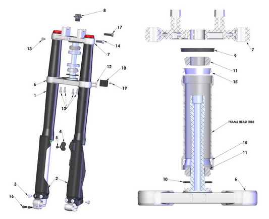 2021 Cobra CX50 SRx KING - FORKS & TRIPLE CLAMPS