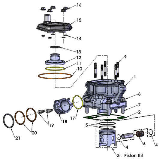 2021 - 2023 COBRA CX65 - ENGINE - TOP END