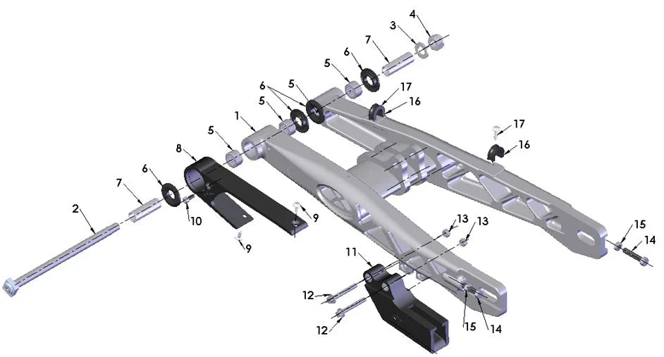 2021 - 2024 COBRA CX65 - SWINGARM ASSEMBLY