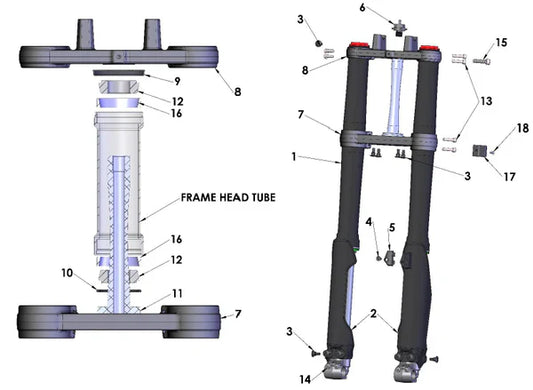 2022-2024 COBRA CX65 - FORKS & TRIPLE CLAMPS