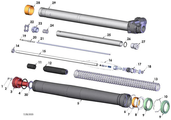 2025 COBRA CX65 - FORKS - LEG ASSEMBLY NON BRAKE SIDE