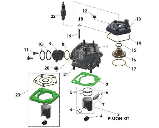 2021-2023 COBRA CX50 FWE - ENGINE - TOP END