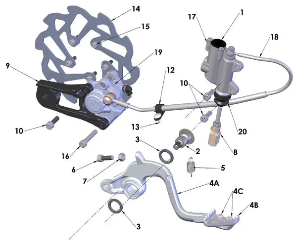 2021-2023 COBRA CX50 FWE - REAR BRAKE SYSTEM