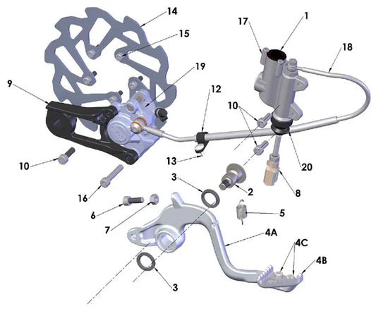 2021-2023 COBRA CX50 FWE - REAR BRAKE SYSTEM