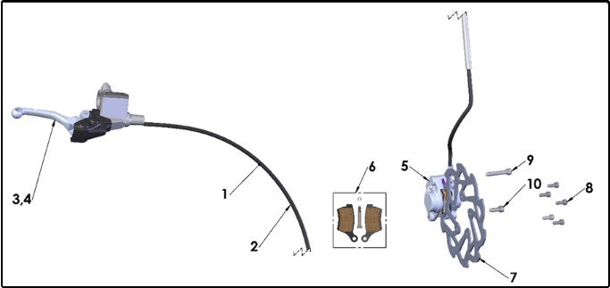 2027 Cobra CX50 JR - BRAKE - FRONT exploded diagram