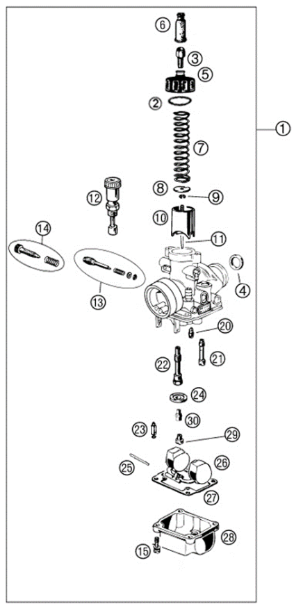 2027 Cobra CX50 JR - CARBURETOR exploded diagram