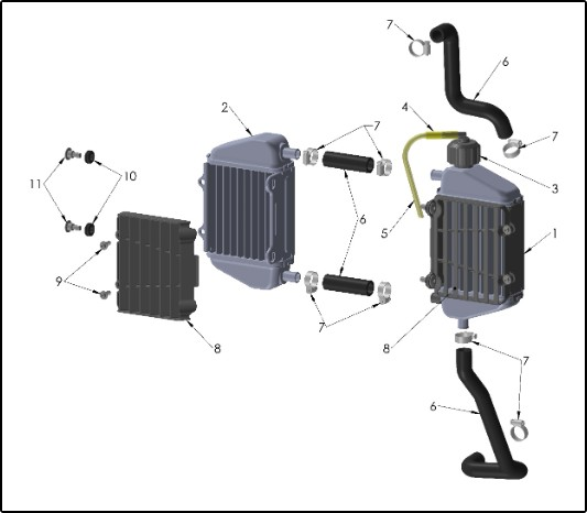 2027 Cobra CX50 JR - COOLING SYSTEM exploded diagram