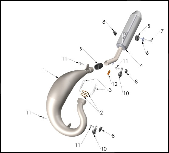 2027 Cobra CX50 JR - EXHAUST SYSTEM exploded diagram