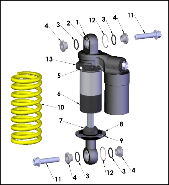 2027 Cobra CX50 JR - SHOCK - EXTERNAL exploded diagram