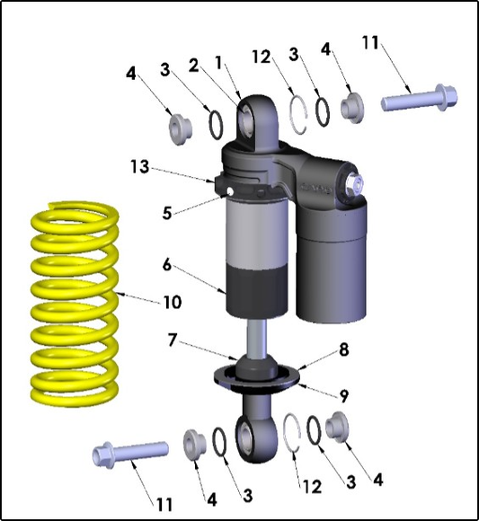 2027 Cobra CX50 JR - SHOCK - EXTERNAL exploded diagram