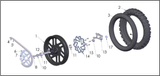 1.  WHEEL ASSEMBLY- REAR - BLACK