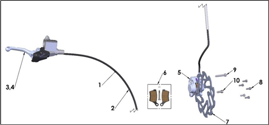 2027 Cobra CX50 SRx FWE - BRAKE - FRONT exploded diagram