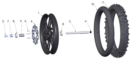 2027 Cobra CX50 SRx FWE - WHEEL - FRONT exploded diagram