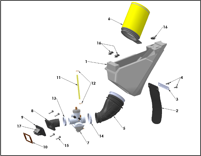 2027 Cobra CX65 - AIRBOX & INLET SYSTEM exploded diagram