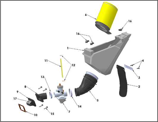 2027 Cobra CX65 - AIRBOX & INLET SYSTEM exploded diagram