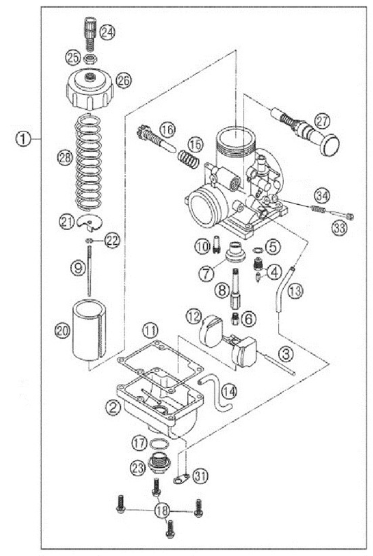 2027 Cobra CX65 - CARBURETOR exploded diagram