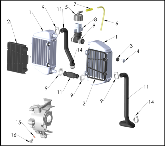 2027 Cobra CX65 - COOLING SYSTEM exploded diagram