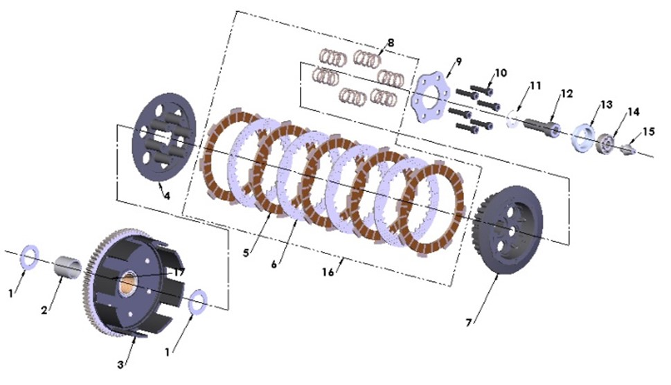 2027 Cobra CX65 - ENGINE - CLUTCH exploded diagram