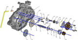 1.  ENGINE CASE SET - CX65 WITH BEARINGS AND SEALS