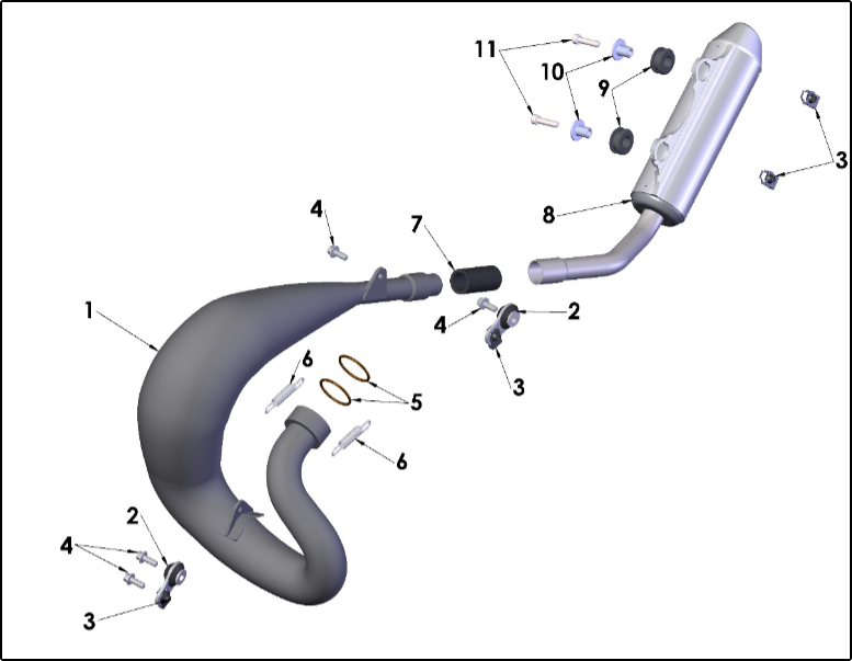 2027 Cobra CX65 - EXHAUST SYSTEM exploded diagram