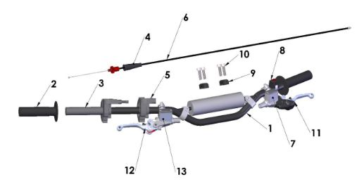 2027 Cobra CX65 - HANDLEBARS & CONTROLS exploded diagram