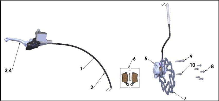2027 CX50 SRx FWE - BRAKE - FRONT exploded diagram