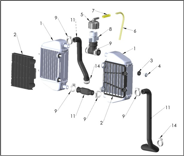 2027 CX50 SRx FWE - COOLING SYSTEM exploded diagram